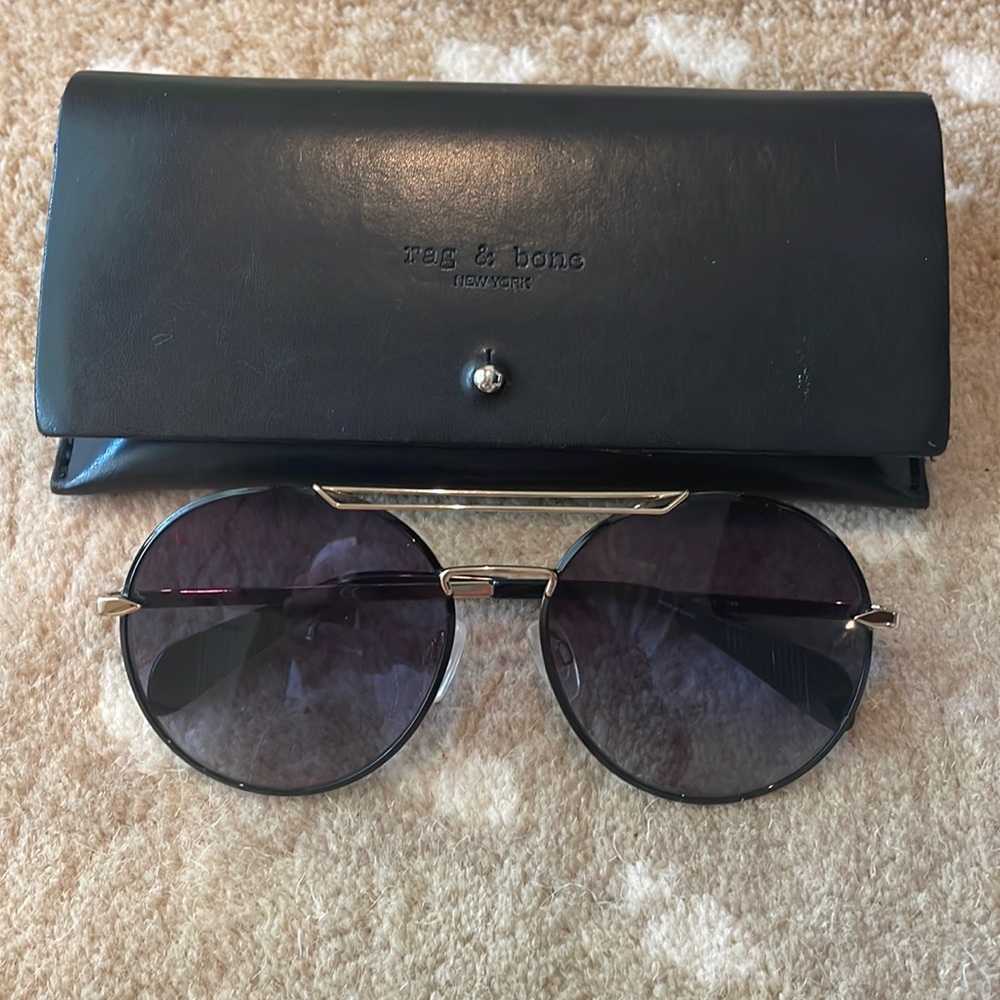 Rag and Bone black round aviators
